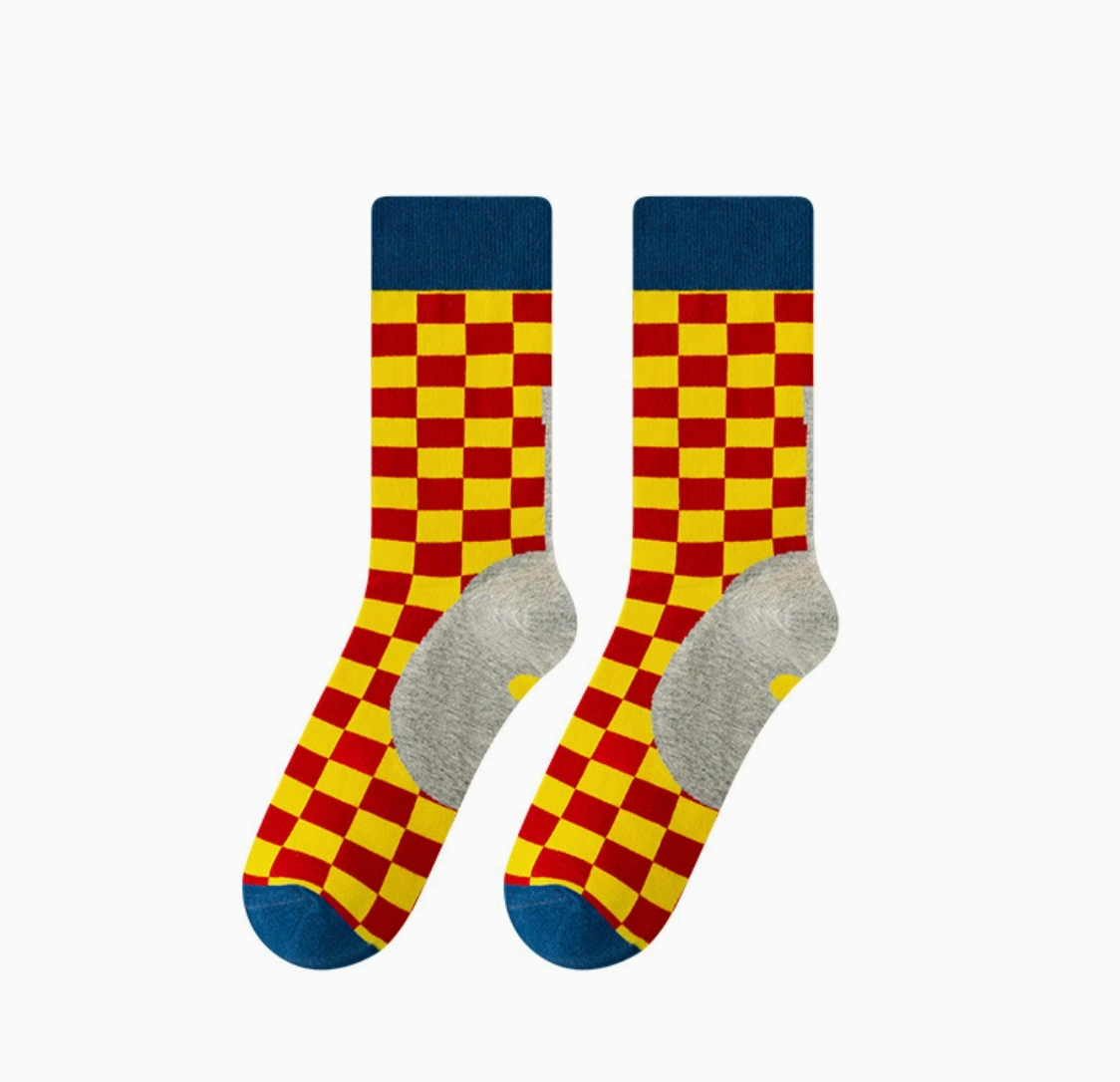 TOEJOE SOCKS Checkerboard Light Grey Men's Socks