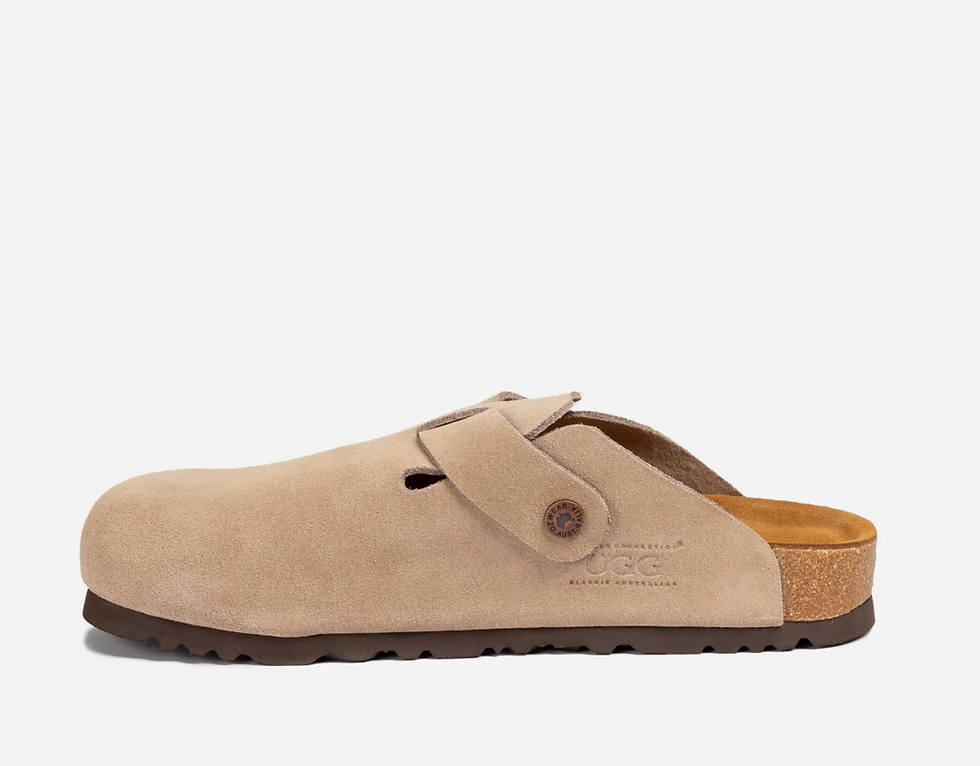 Thumbnail: OZWEAR UGG  Slip-on Flat Taupe Sandals Unisex