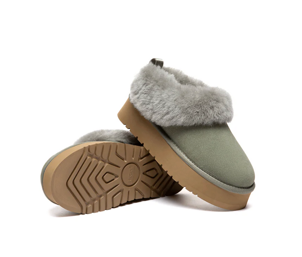 Thumbnail: AS UGG Slippers Sheepskin Wool Ankle Glacial