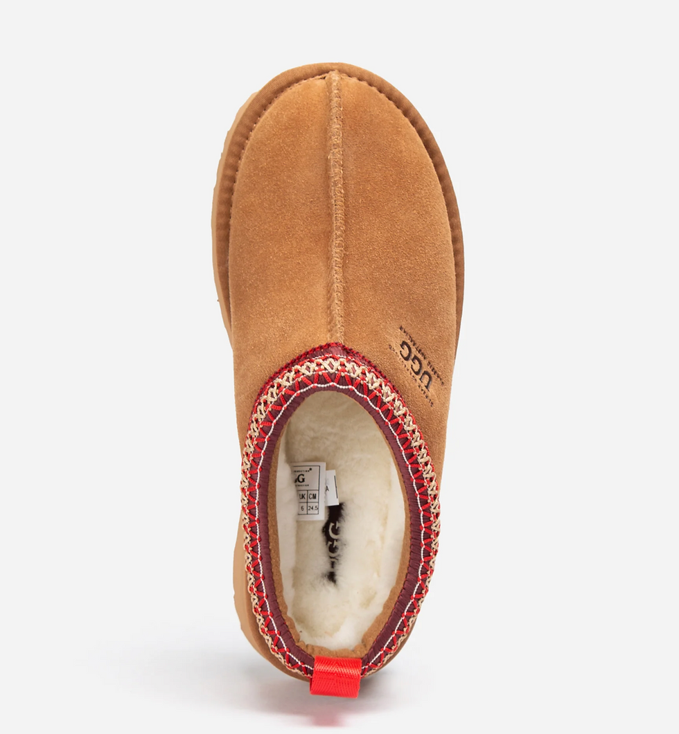 Thumbnail: OZWEAR UGG Tazzy Platform Close Back Chestnut Red  Slippers