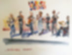 Aquarelle du groupe Jezekel Projekt-Jazz in Marciac festival bis 2025