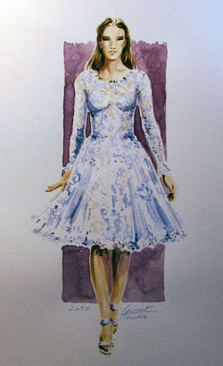 1-Figurine de mode Aquarelle