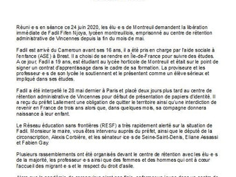 Voeu du Conseil Municipal pour la libération et la régularisation de Fadil Fifen Njoya