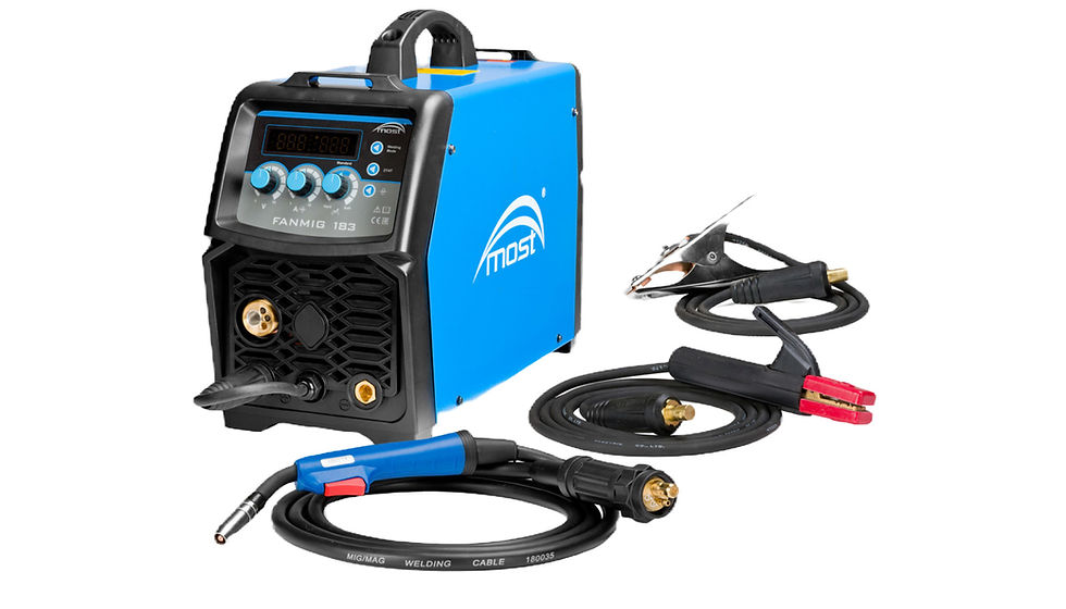 Thumbnail: Lasapparaat MOST MMA 201, aardklem met kabel, elektrodehouder met kabel en MIG/MAG toorts met kabel