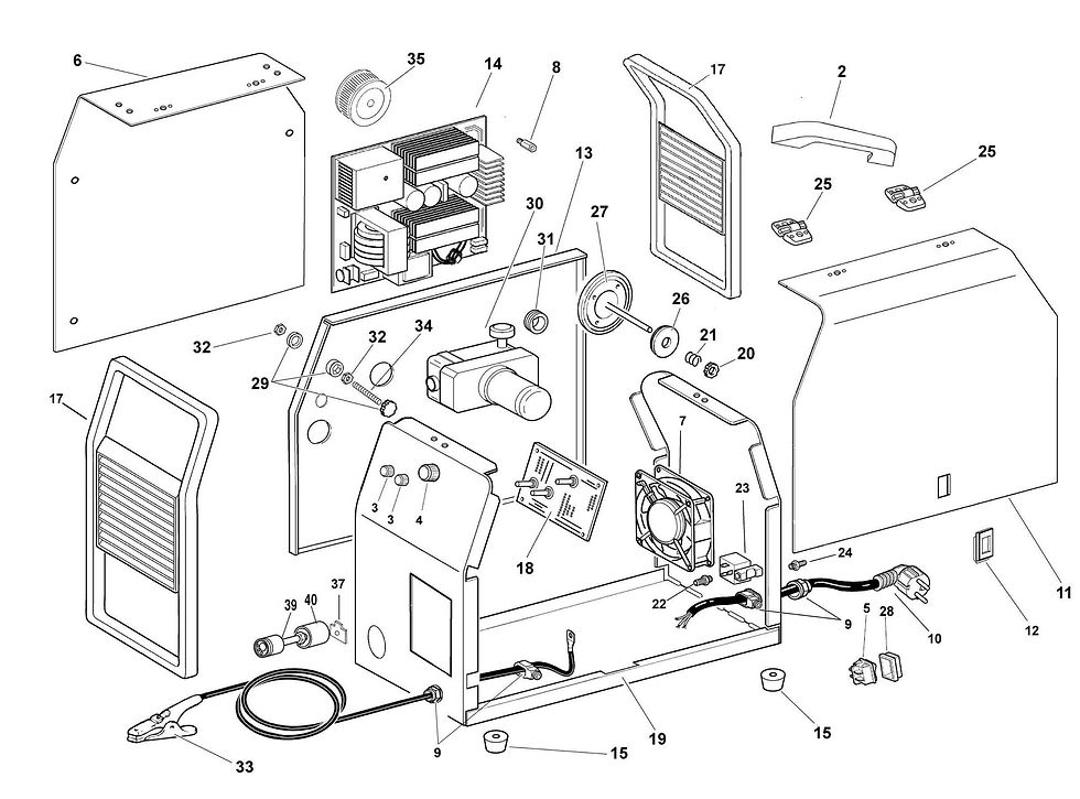 Thumbnail: Explosietekening Lasapparaat Elettro CF MIG 1710