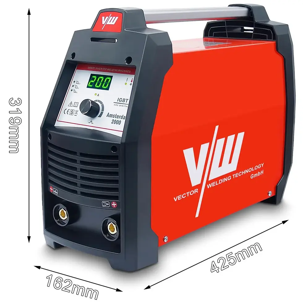 Thumbnail: Zijaanzicht en dimensies Lasapparaat Vector Welding 2000 Amsterdam
