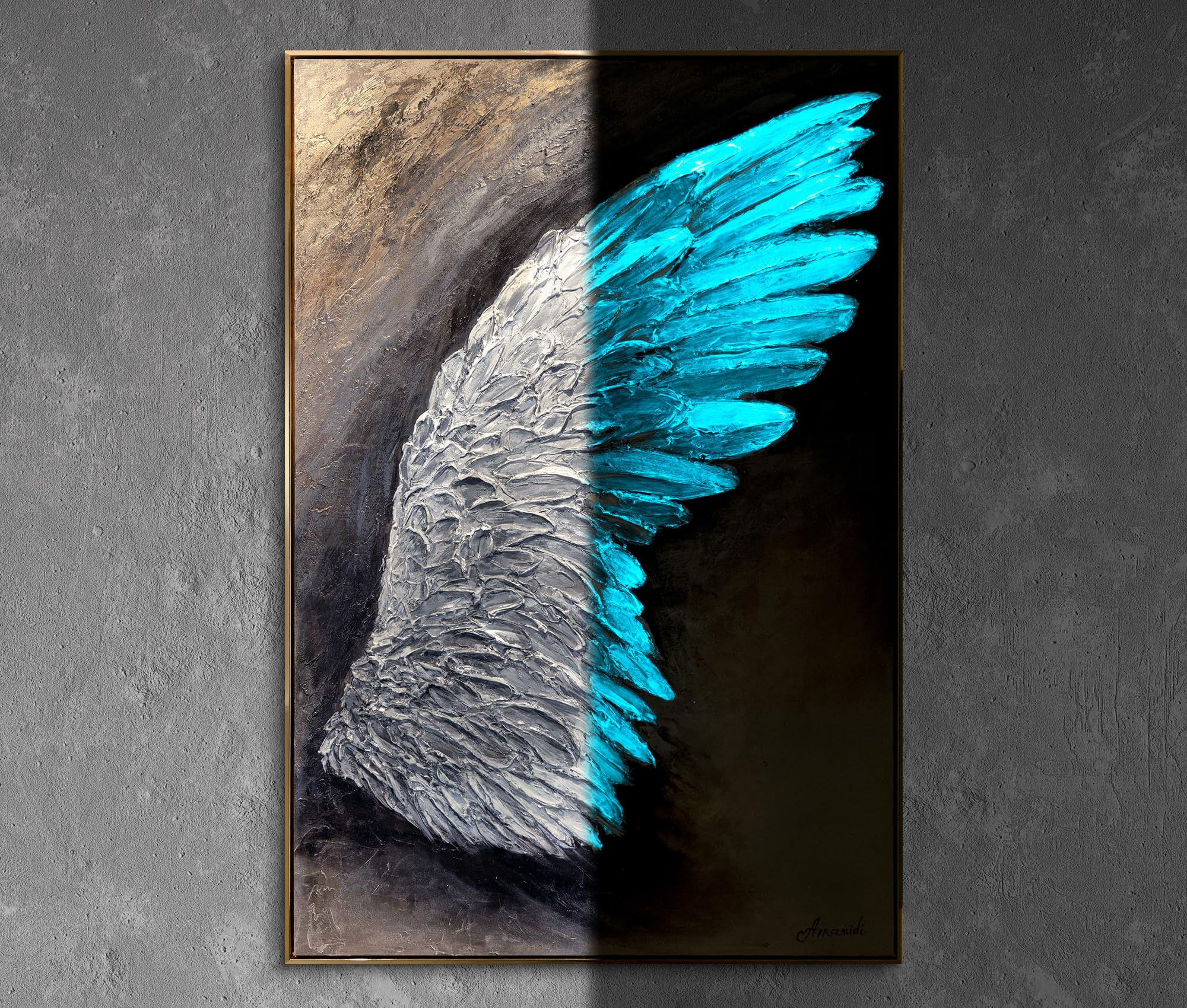 YS-Art XXL: Abstraktes 3D Acrylbild – Selbstleuchtend & Fluoreszierend