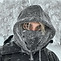 Baby stickley in hooded jacket with moody lighting, evoking mystery, solitude, or resilience