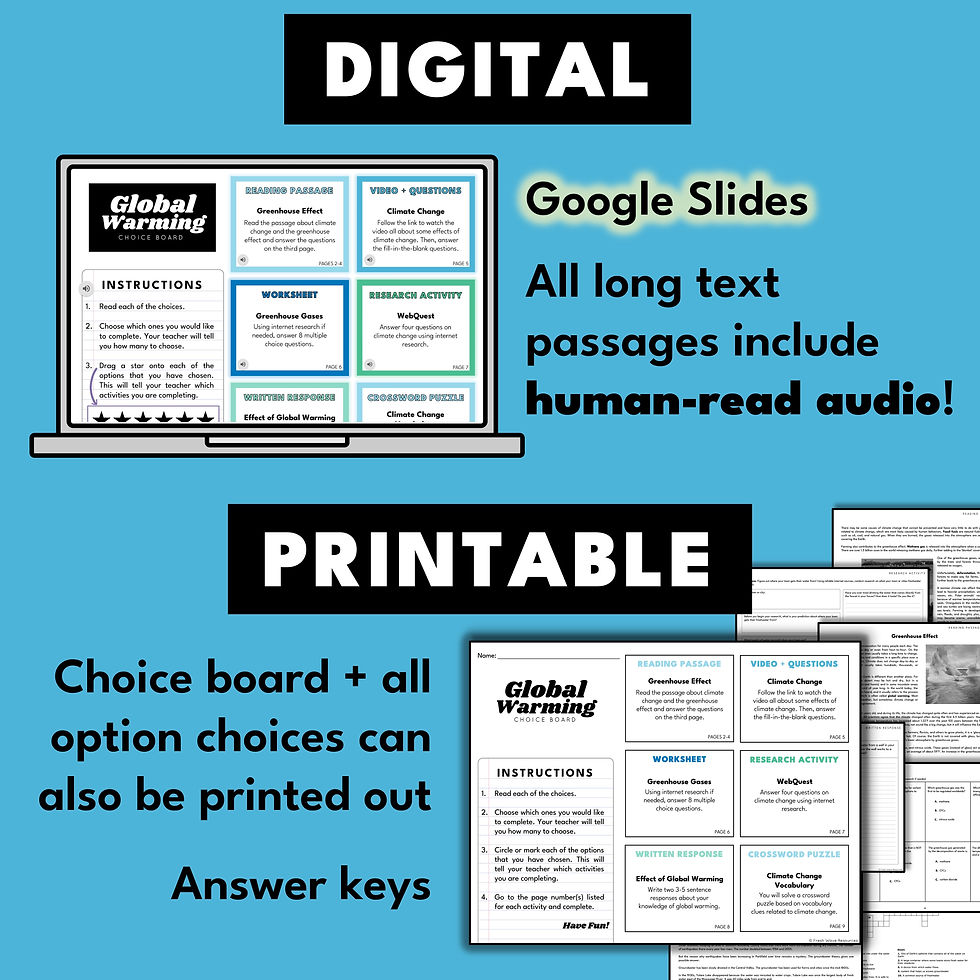 Thumbnail: Weather + Climate | Bundle of Three (3) Science Choice Boards