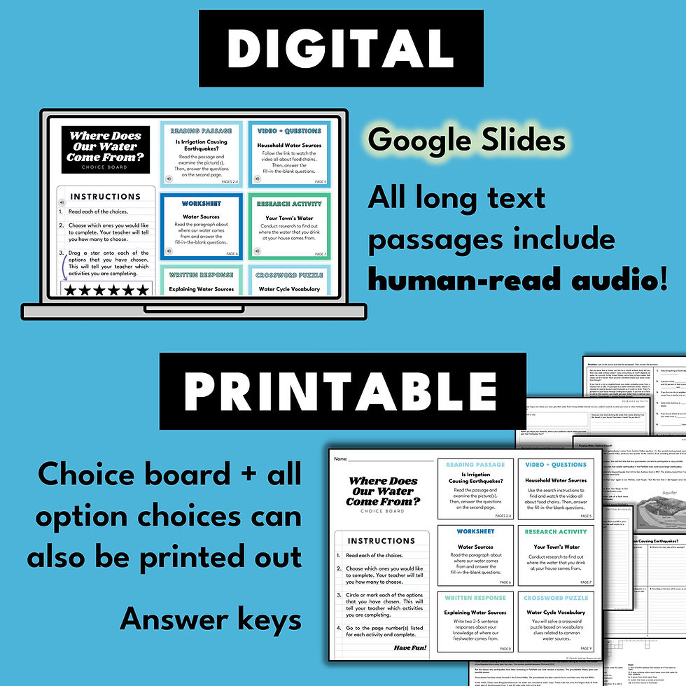 Thumbnail: Complete Science Choice Board Bundle | Earth's Water, Ecosystems, Weather