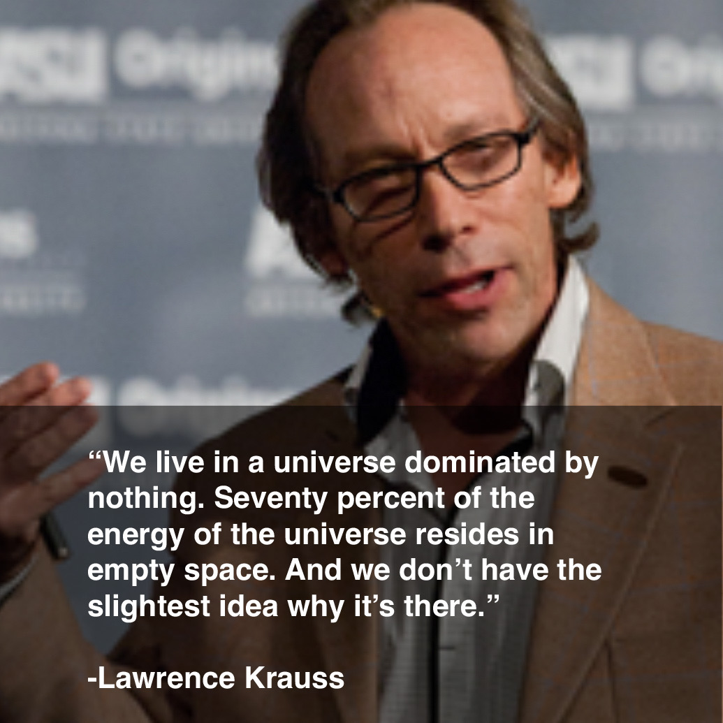 We live in a universe dominated by nothing. Seventy percent of the energy of the universe resides content media
