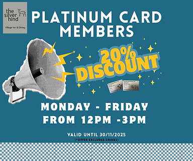 Platinum Card Mebers 20%
