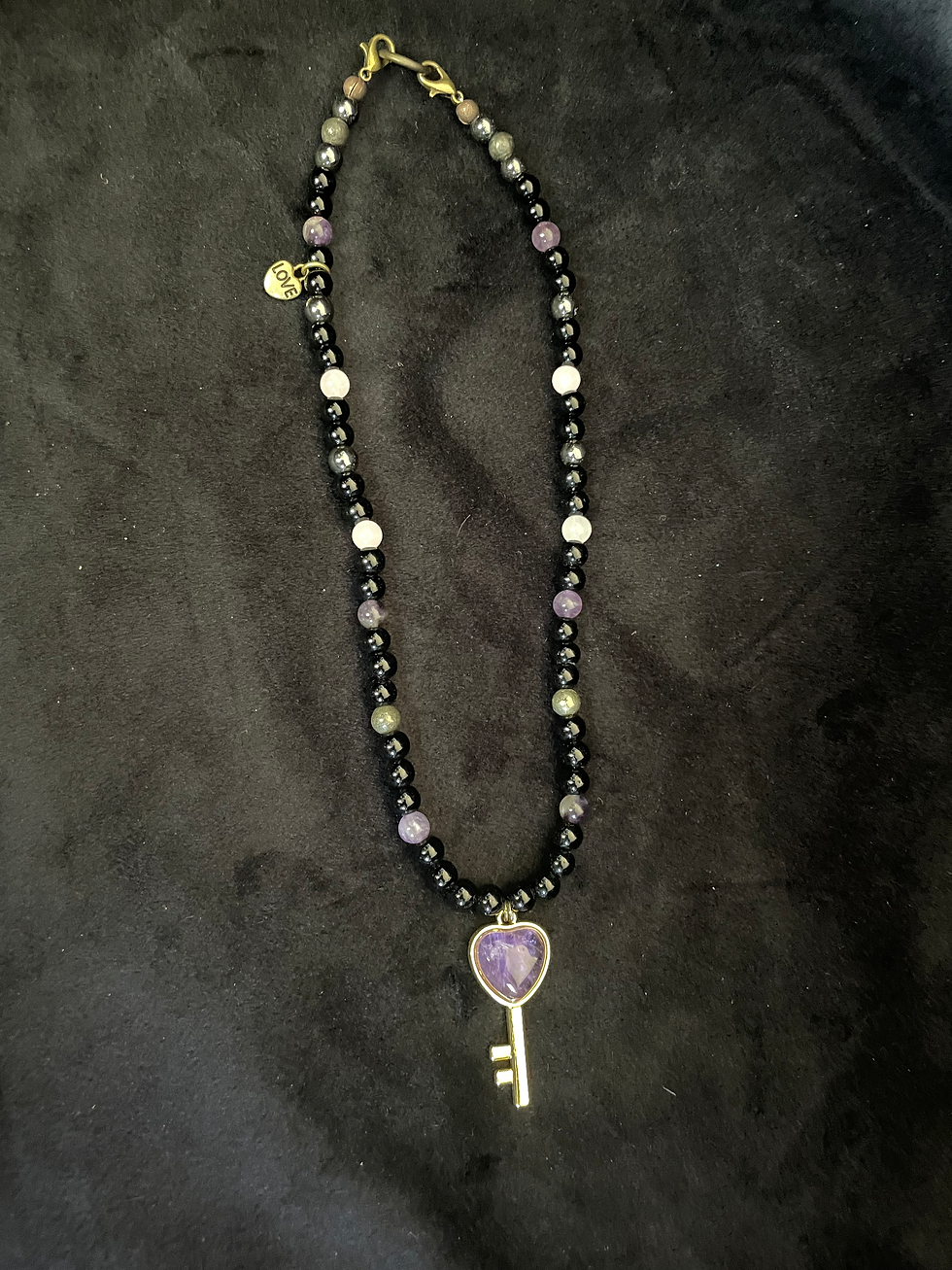 Thumbnail: Amethyst Lock Necklace and Key Choker