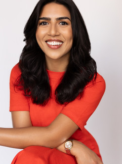smiling elegant headshot of an executive woman in tech taken in top portrait studio in nyc