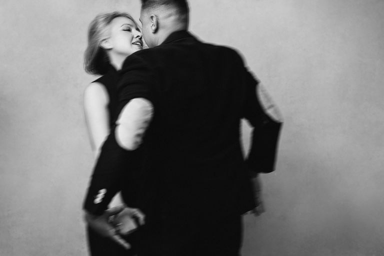 Couple dancing together during a luxury photoshoot in NYC