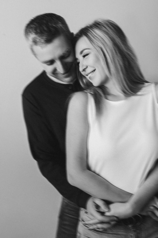 Close-up couple portrait in New York City, intimate moment
