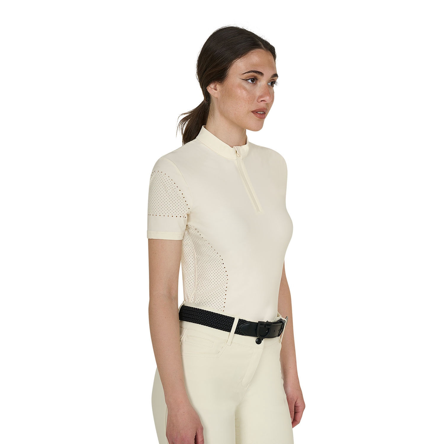 Equestro Women's Training T-shirt in Technical Fabric with Micro-holes