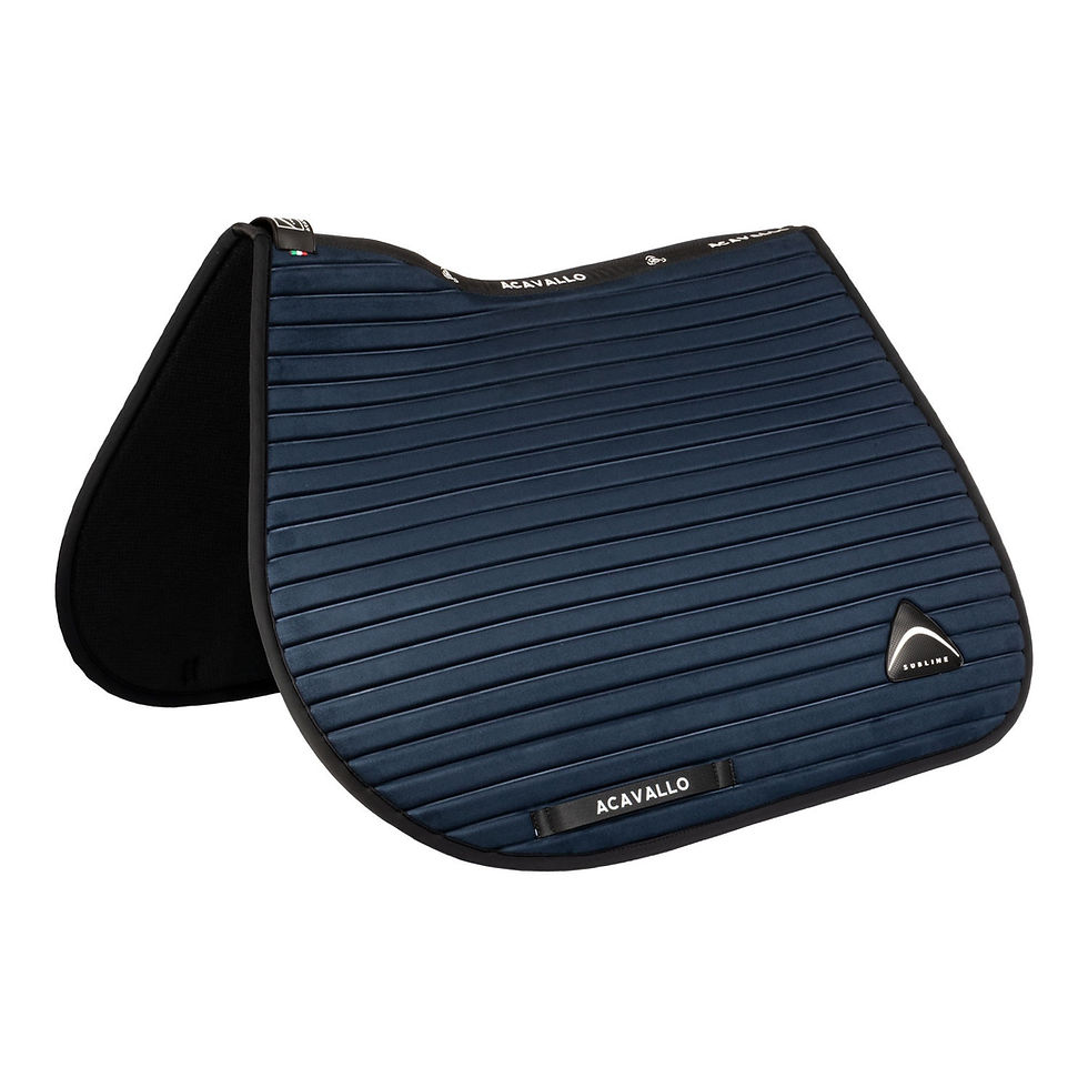 Thumbnail: Acavallo Sublime Striped Jumping Saddle Pad in Suede