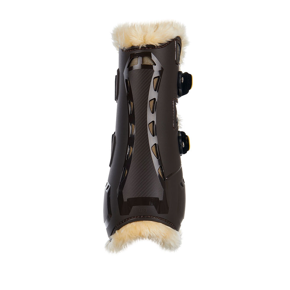 Thumbnail: Equestro Tendon Boots in Polyurethane with Synthetic Lambskin