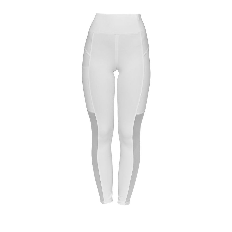 Thumbnail: Equestro Women's Slim Fit Leggings Micro Mesh Inserts