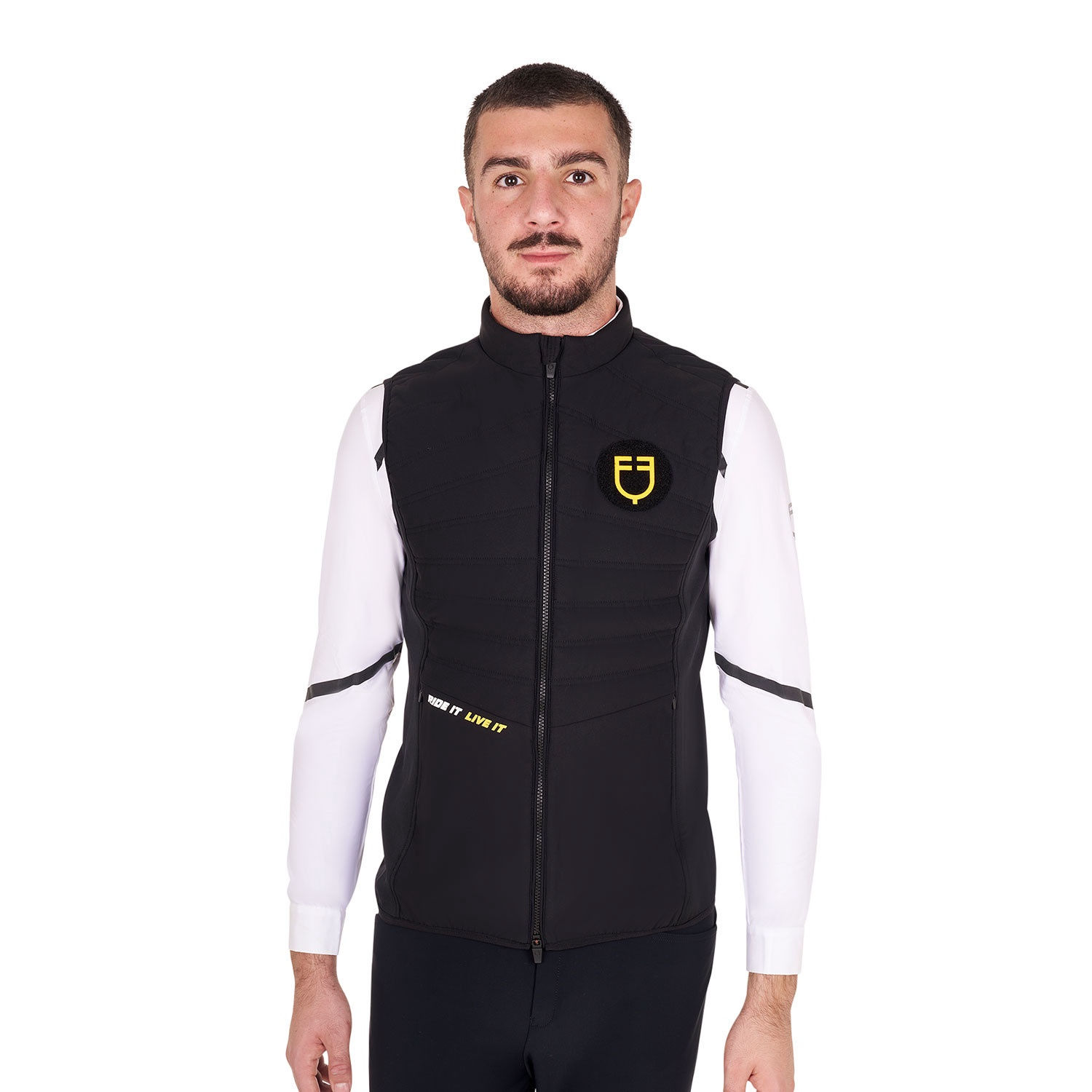 Equestro Men's Slim Fit Sleeveless Jacket in Technical Fabric