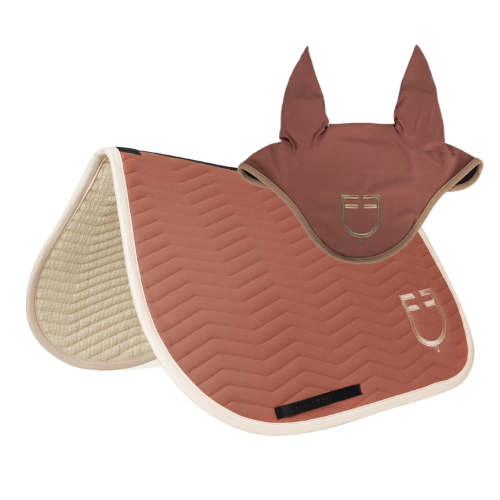 Thumbnail: Equestro  Wave Quilting Saddle Pad and Ears Matching Set