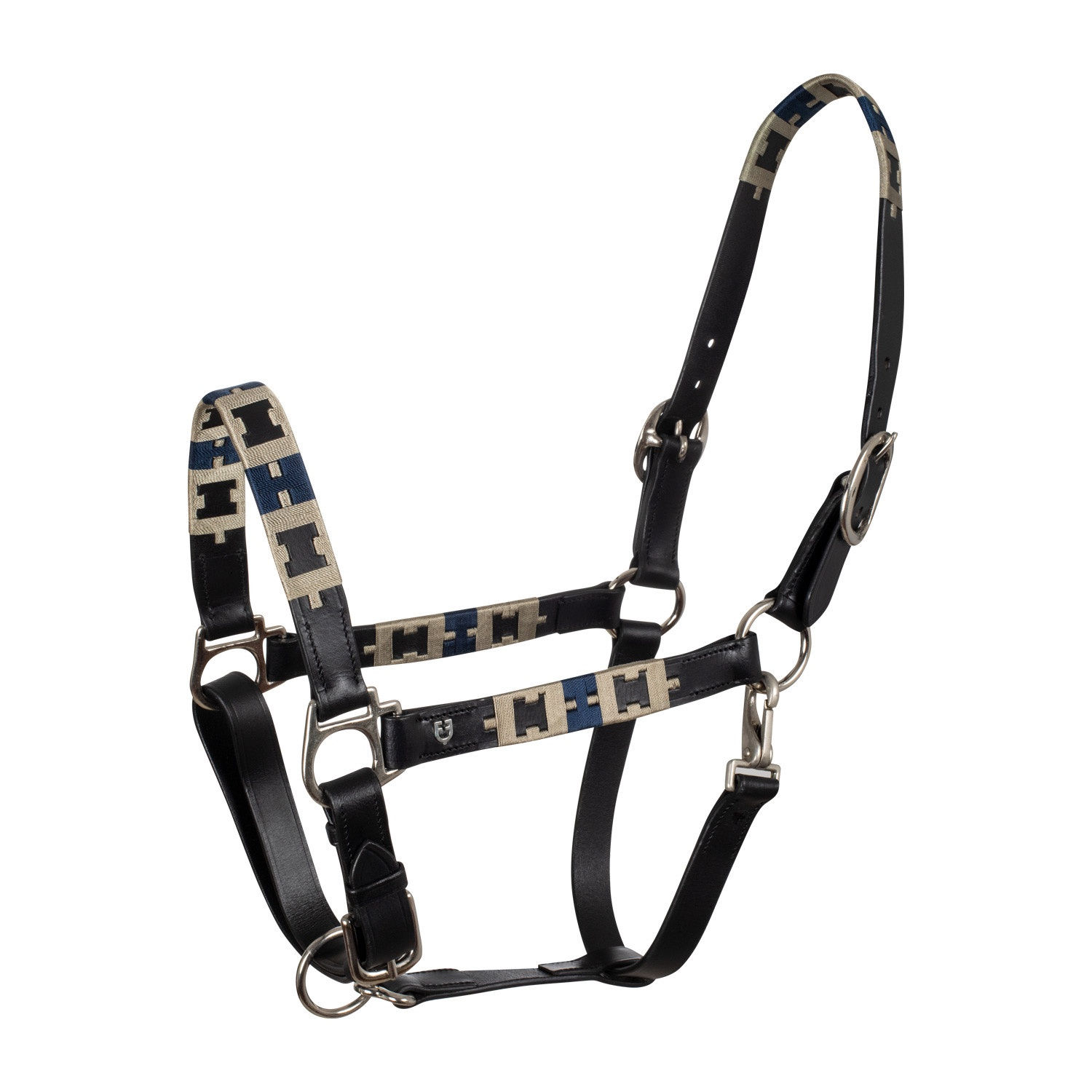 Equestro Leather Halter with Geometric Pattern