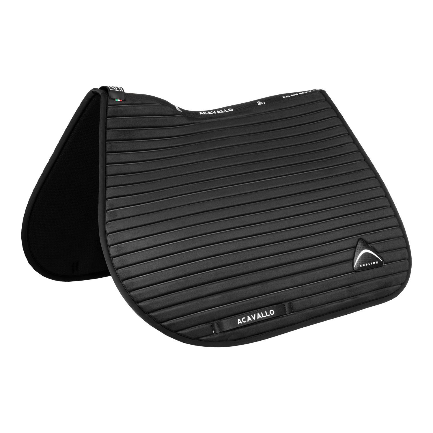 Acavallo Sublime Striped Jumping Saddle Pad in Suede