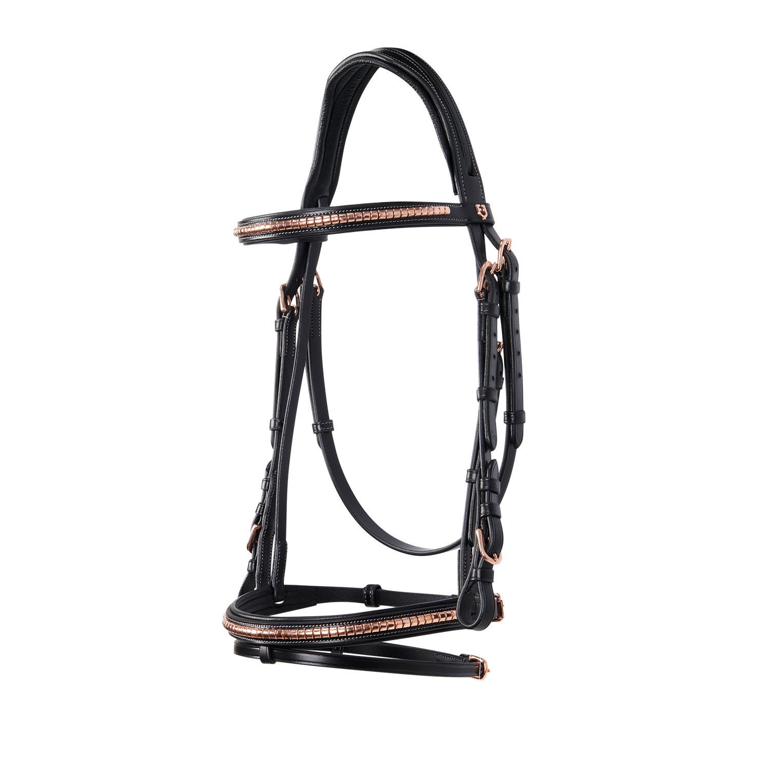 Equestro English Clincher Leather Bridle Colour Rose Gold