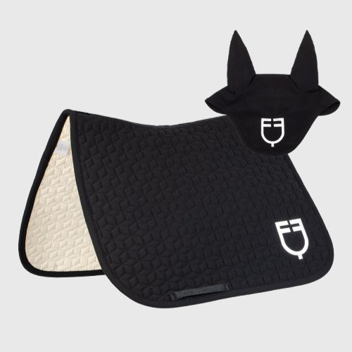 Thumbnail: Equestro Cube Quilt Dressage Pad with Ears Matching Set