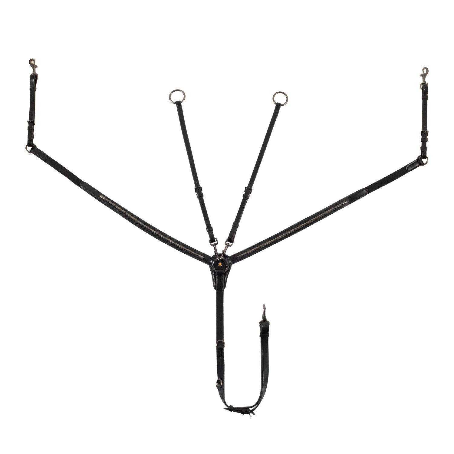 Equestro Tanned Leather Fork Breastplate with Black Clincher