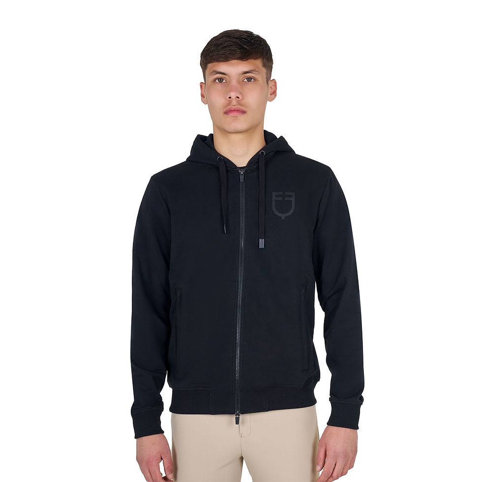Thumbnail: Equestro Men's Sweatshirt with Adjustable Hood and Zip