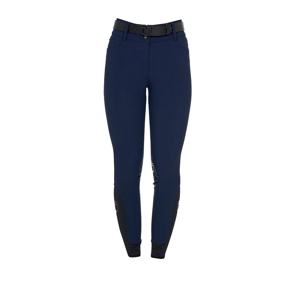 Thumbnail: Equestro Women's High-waisted Breeches with Rhinestone Logo