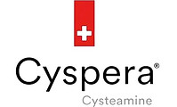 Logo del marchio Cyspera in caratteri neri con una croce svizzera sopra e una croce bianca su sfondo rosso