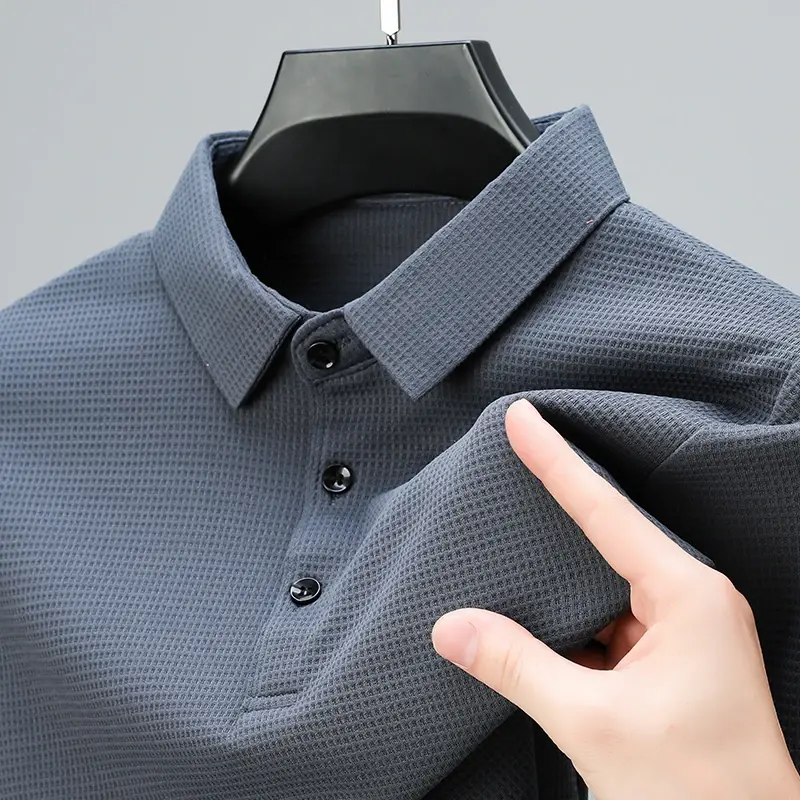 Miniatura: Polo Masculina Casual Premium de Manga Longa – Modelagem Confortável