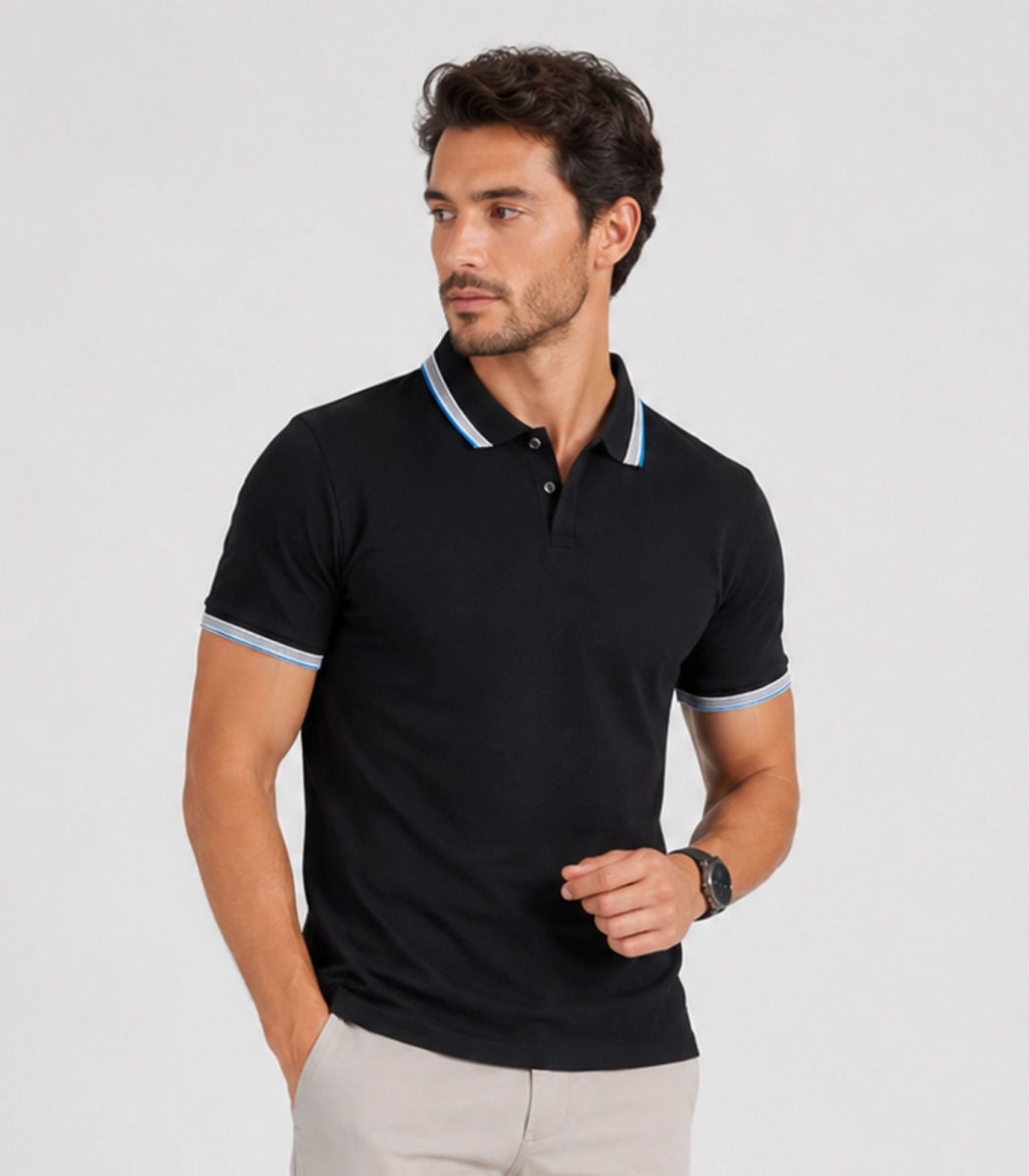 Camisa Polo Masculina Select Premium – Preta