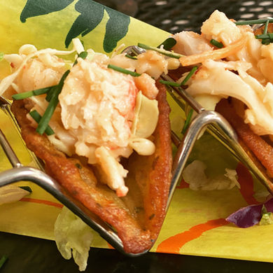 Lobster taquitos at Carbon de Palo