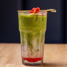 Latté Glacé Matcha Fraise