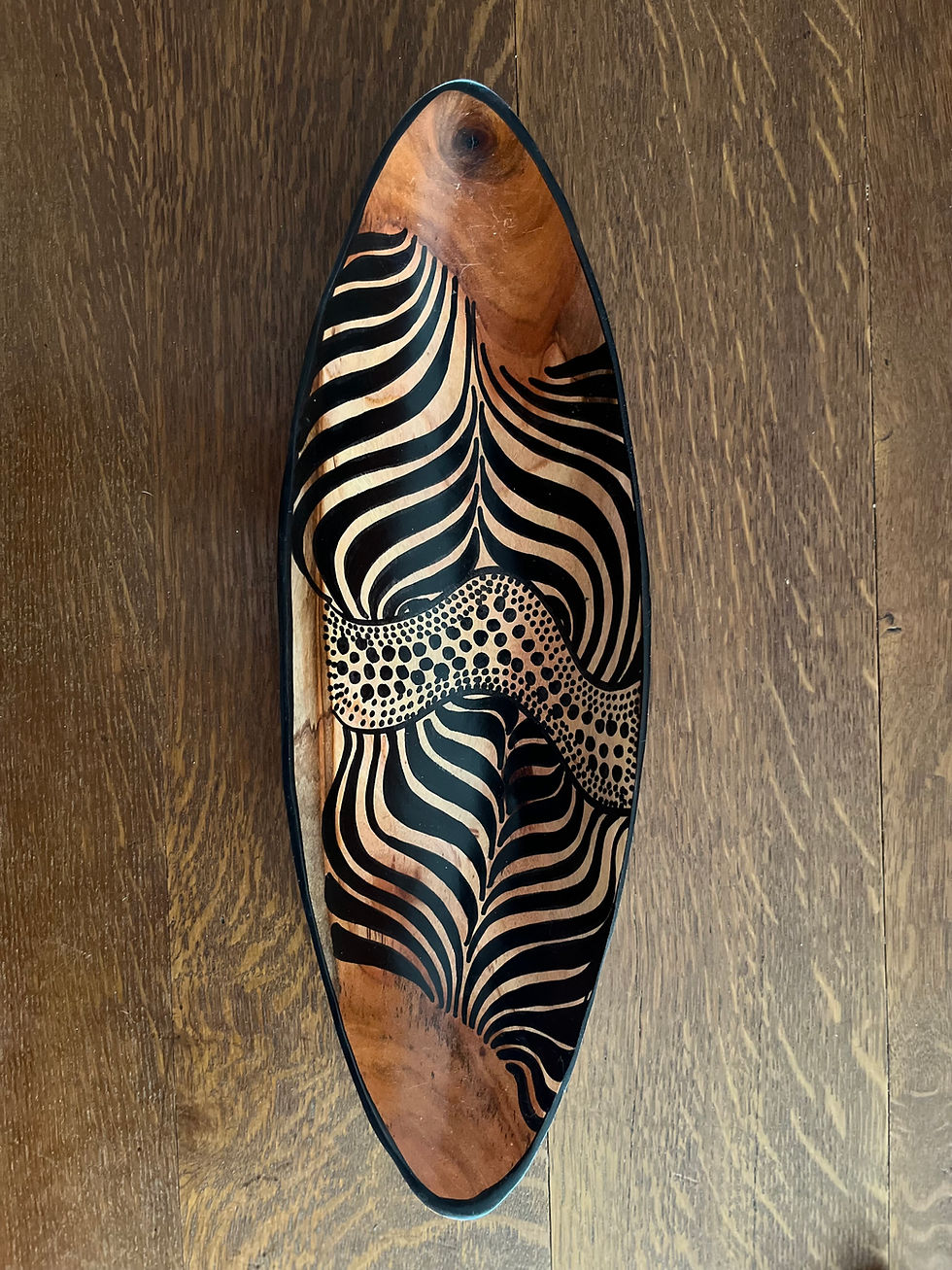 Thumbnail: Wooden oval bowl