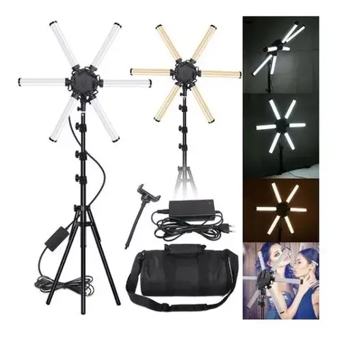 Miniatura: Aro Luz Led 65cm Estrella 6 Tubos Iluminación Fotografía Env
