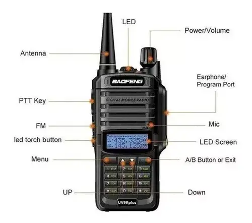 Radio Walkie Talkie Baofeng Uv-9r Plus Resistente Al Agua