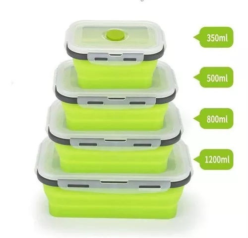 Miniatura: Portas Recipientes Expandible X 4 Piezas Alimentos Plegable