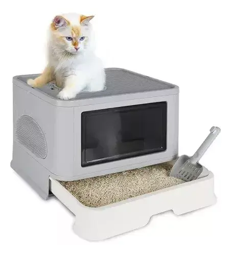 Miniatura: Arenera Para Gato Caja De Arena Gatos Tapa Plegable Entrada
