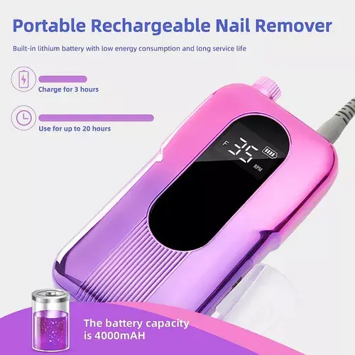Miniatura: Kit Pulidor De Uñas Recargable P20 Drill Portátil Manos-pies