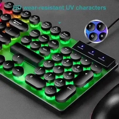 Miniatura: Teclado Gamer Jg 666 Teclas Redondas Retroiluminado