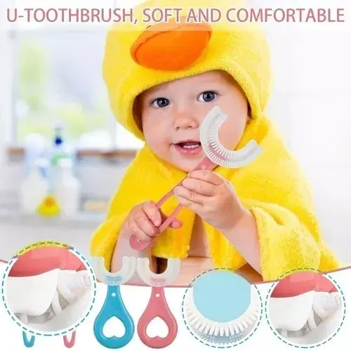 Miniatura: Cepillos De Dientes Infantil Silicona Forma De U Niños Niñas