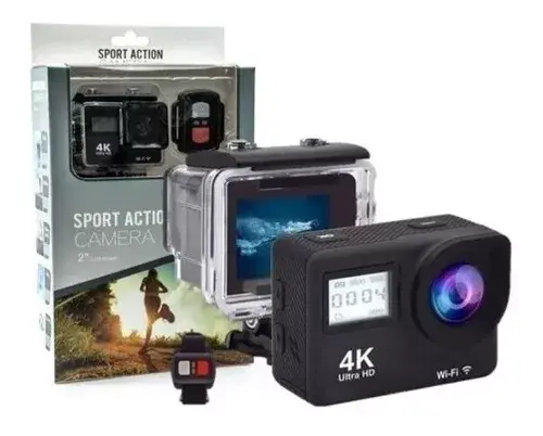 Miniatura: Cámara Deportiva Doble Pantalla Sumergible 4k Wifi + Control