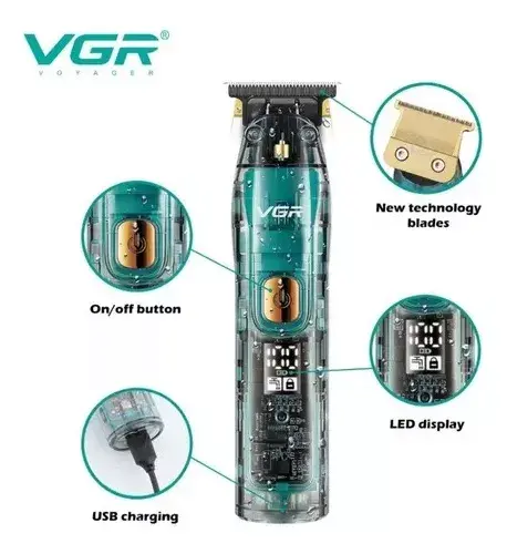 Miniatura: Maquina Patillera Barbera Vgr 961 Recargable Afeita Cortador