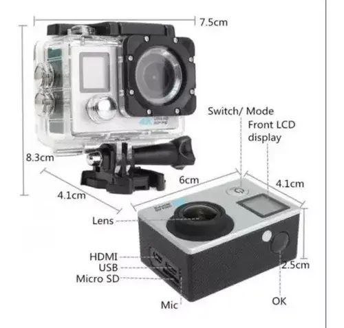 Miniatura: Camara Deportiva Moto 4k Wifi + Control Remoto 170°