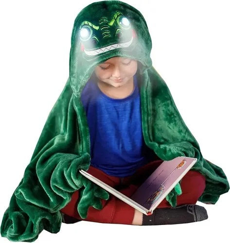 Miniatura: Manta Capa Infantil Con Luz En Los Ojos Con Capucha Cobija